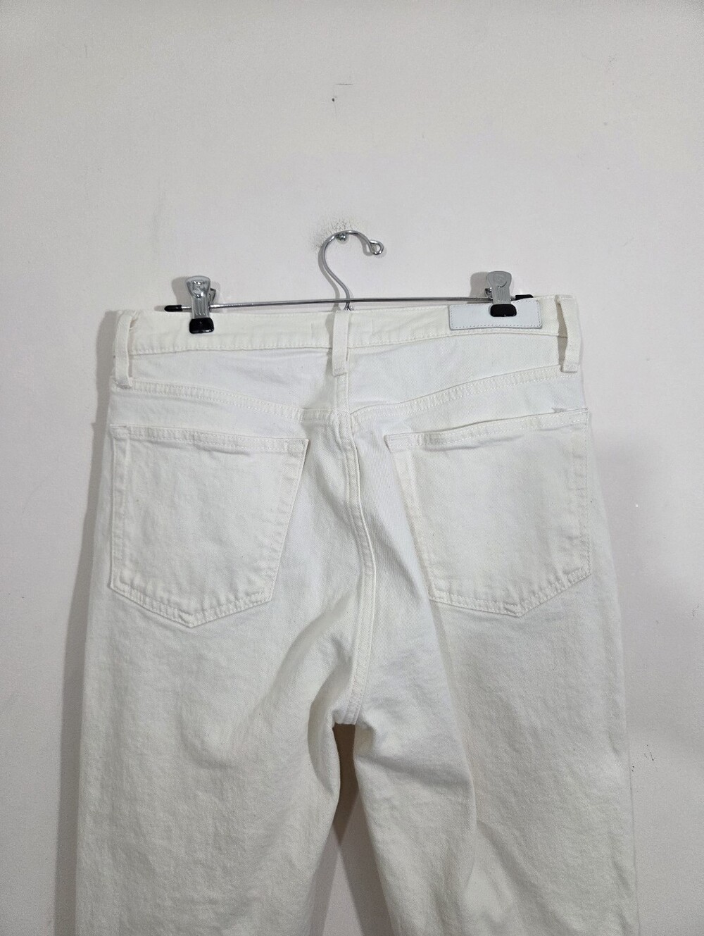 Re/Done 90s High Rise Ankle Crop Jeans Vintage White Denim Size 30 Boho Casual - Picture 4 of 10